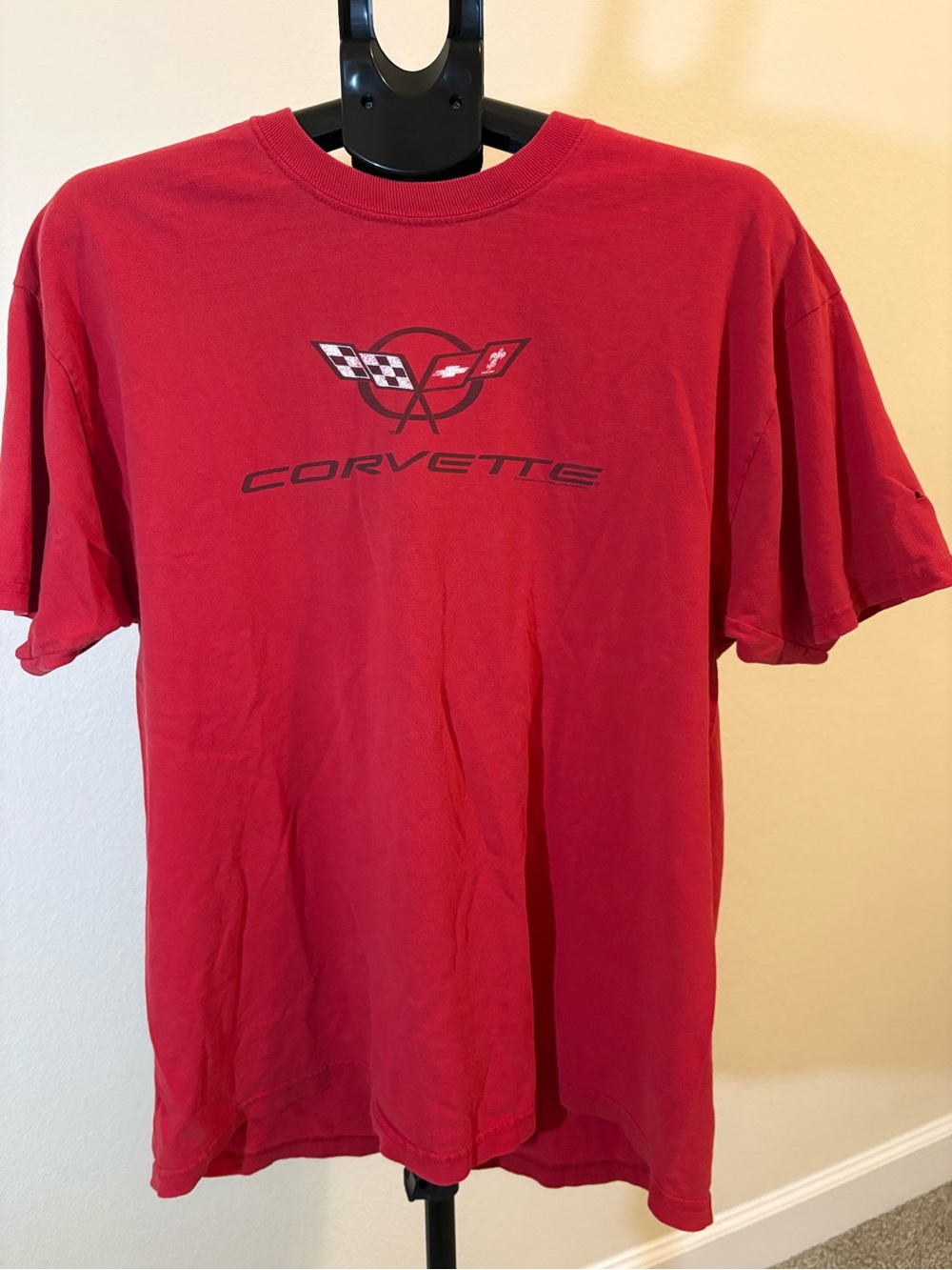 Vintage Men's Red Logo Corvette t shirt